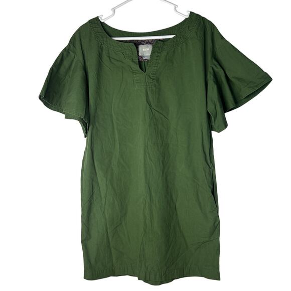 Anthropology Maeve Women's Dress Emerald Green Butterfly Sleeves w/Pockets Sz Sm - Picture 1 of 7